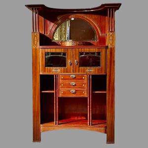 Bibliothèque Cabinet D’inspiration Biedermeier XIX ème 