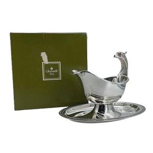 Saucière Maison Christofle modèle Malmaison en métal argenté