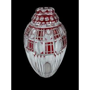 Vase en cristal de la Maison St Louis époque Art Déco