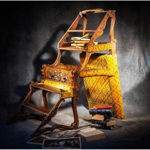 Armchair Convertible Into A Library Stepladder