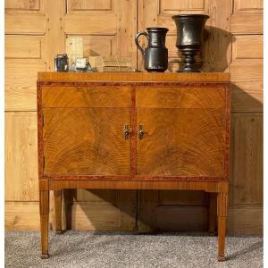 Commode Années 50 Noyer Marqueté Et Bois De Loupe