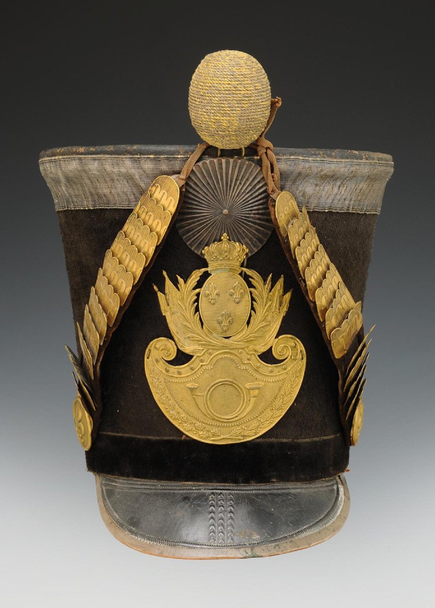 Shako d'Officier d'état-major De Voltigeurs d'Infanterie, Modèle 1816, Restauration. 14471bis