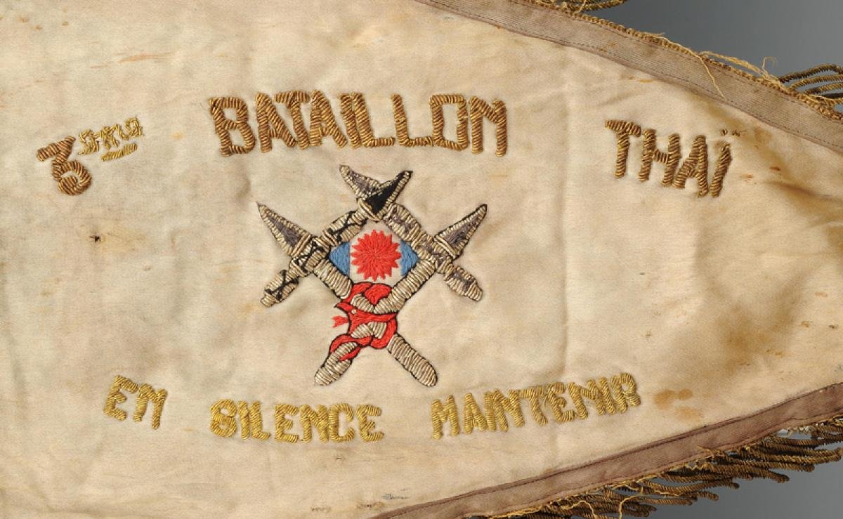 Flag Of The 3rd Thai Battalion "maintain In Silence" Diên-biên-phu, Indochina War.-photo-4
