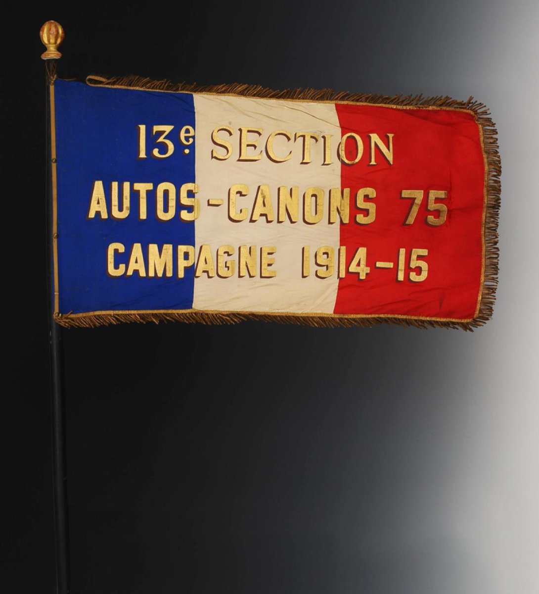 Pennant Of The “13th Section Autos-canons 75 Campaign 1914-15”, First World War.-photo-2