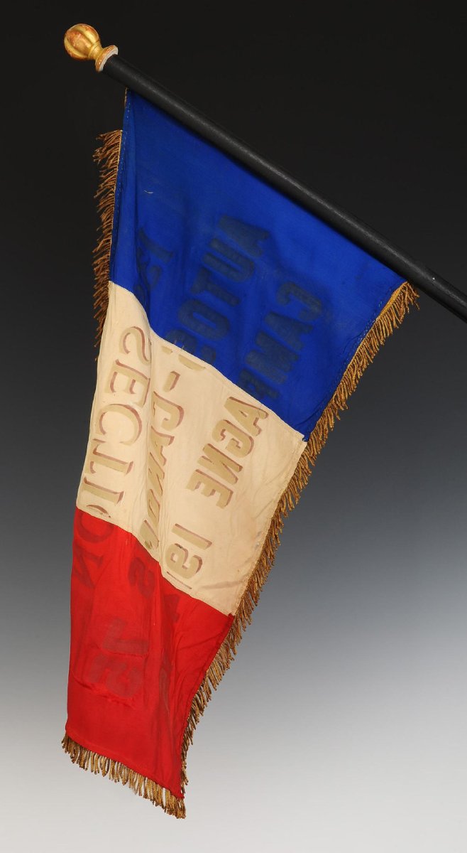 Pennant Of The “13th Section Autos-canons 75 Campaign 1914-15”, First World War.-photo-3