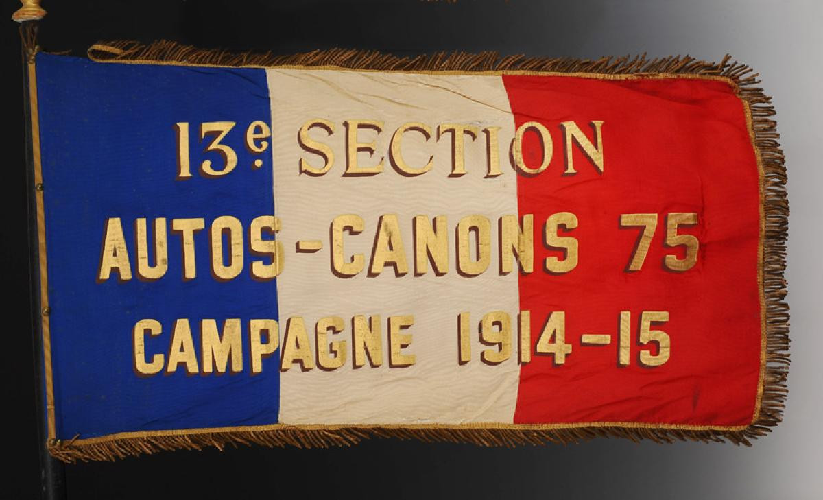 Pennant Of The “13th Section Autos-canons 75 Campaign 1914-15”, First World War.