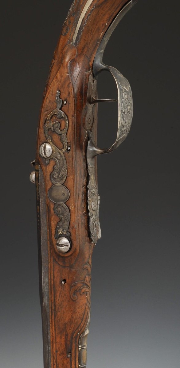 PAIRE DE PISTOLETS D'OFFICIER DES GARDES DU CORPS MAISON MILITAIRE DU ROI, Ancienne Monarchie-photo-3