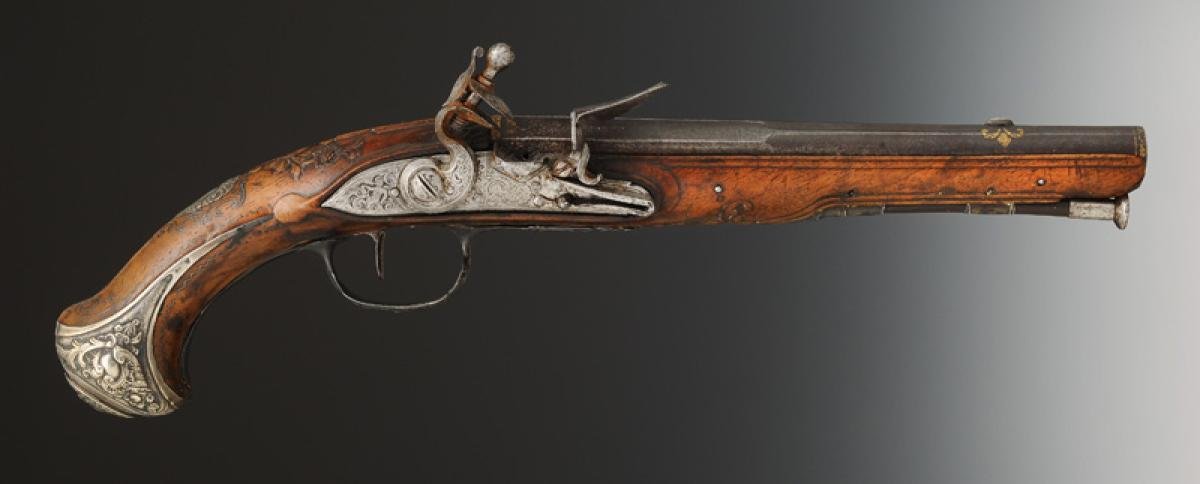 PAIRE DE PISTOLETS D'OFFICIER DES GARDES DU CORPS MAISON MILITAIRE DU ROI, Ancienne Monarchie-photo-6