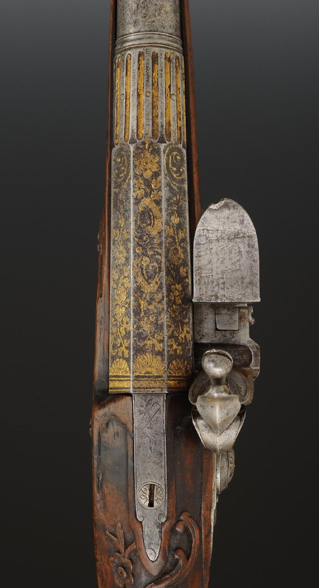 PAIRE DE PISTOLETS À SILEX SIGNÉS POITEVIN À ANGOULÊME, Ancienne Monarchie, vers 1745.-photo-5