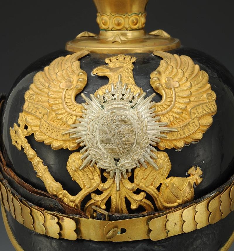 Officer Spiked Helmet Of The 95th Or 153rd Infantry Regiment Of Thuringia, Model 1871-photo-3