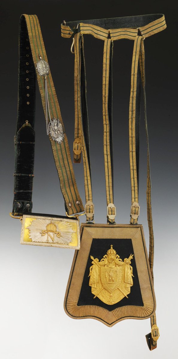 GIBERNE ET SABRETACHE DE GRANDE TENUE D'OFFICIER DES GUIDES GARDE IMPÉRIALE, Second Empire-photo-2