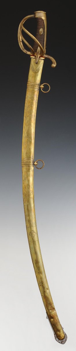 Light Cavalry Or Artillery Officer's Sabre, First Empire.-photo-3