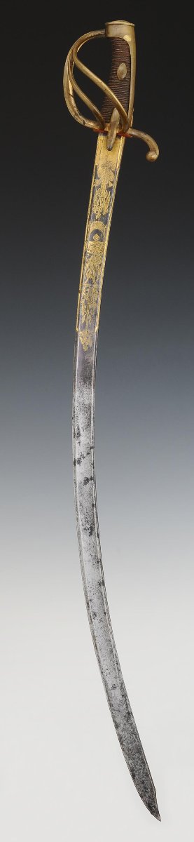 Light Cavalry Or Artillery Officer's Sabre, First Empire.-photo-4