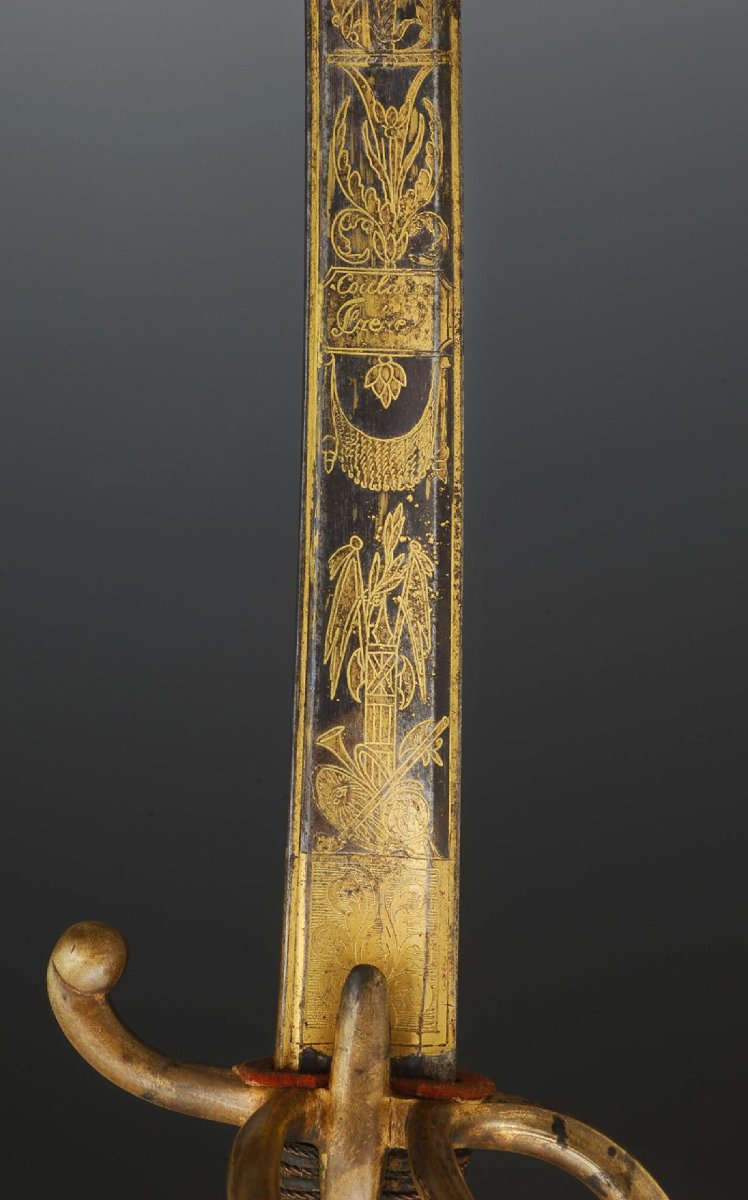 Light Cavalry Or Artillery Officer's Sabre, First Empire.-photo-2