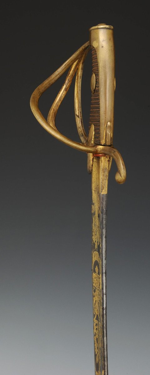 Light Cavalry Or Artillery Officer's Sabre, First Empire.-photo-7