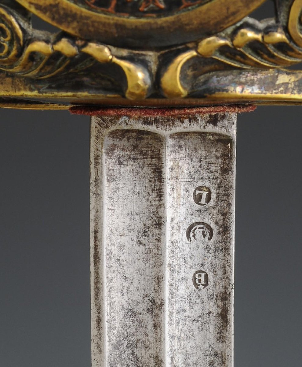 SABRE DE RÉCOMPENSE « DES PAROISSES », du lieutenant de gendarmerie RENÉ BEDOUET, Restauration-photo-8