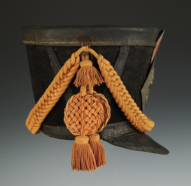 SHAKO DU 23ème RÉGIMENT D'INFANTERIE LÉGÈRE, modèle 1806, Premier Empire. -photo-2