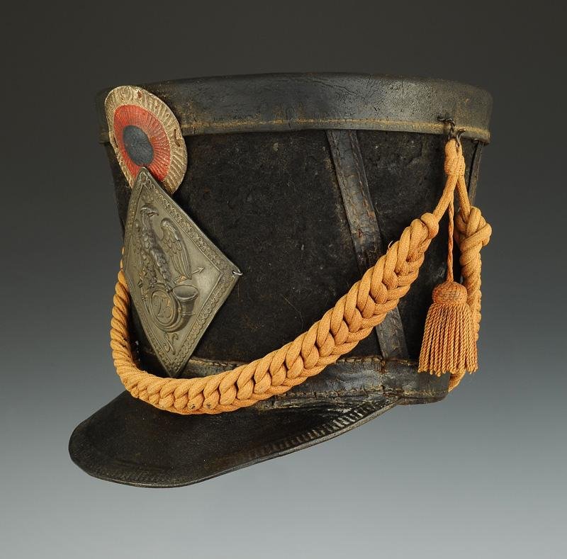 SHAKO DU 23ème RÉGIMENT D'INFANTERIE LÉGÈRE, modèle 1806, Premier Empire. -photo-4