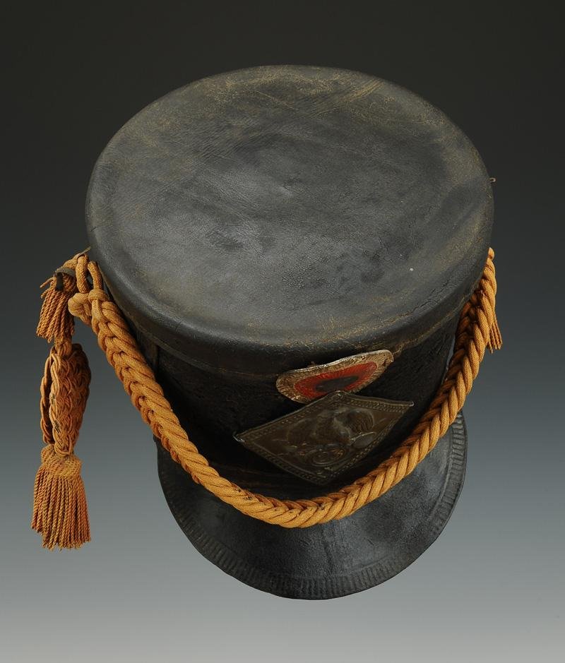 SHAKO DU 23ème RÉGIMENT D'INFANTERIE LÉGÈRE, modèle 1806, Premier Empire. -photo-4