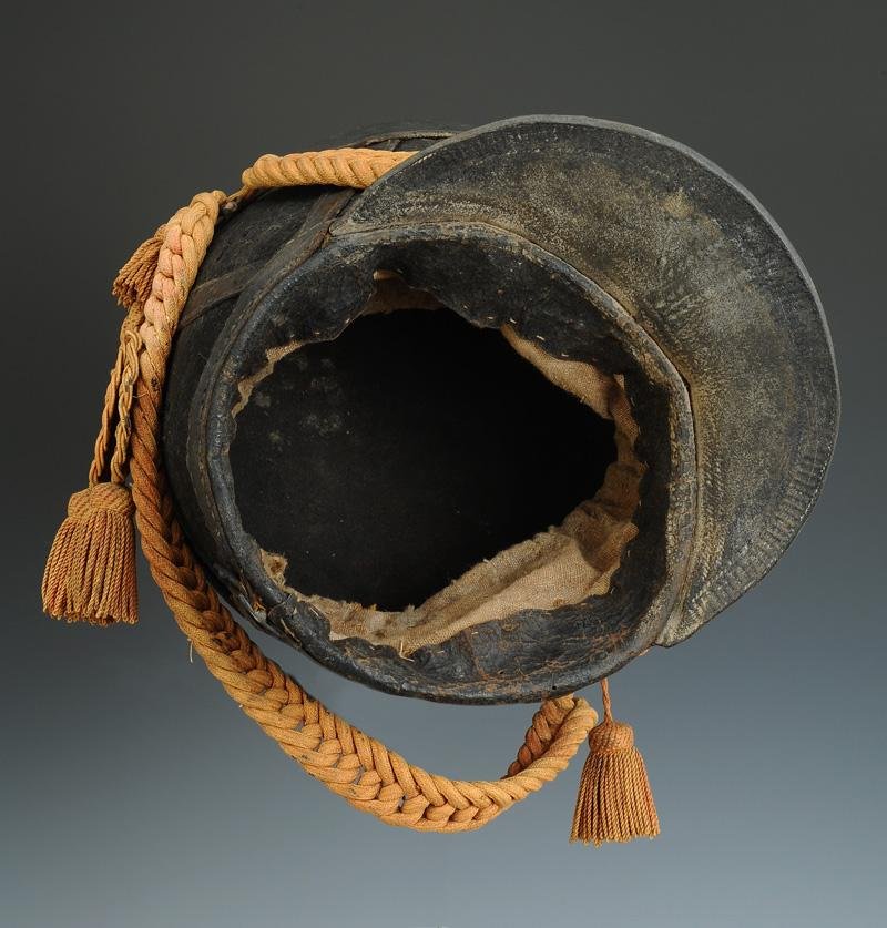 SHAKO DU 23ème RÉGIMENT D'INFANTERIE LÉGÈRE, modèle 1806, Premier Empire. -photo-5