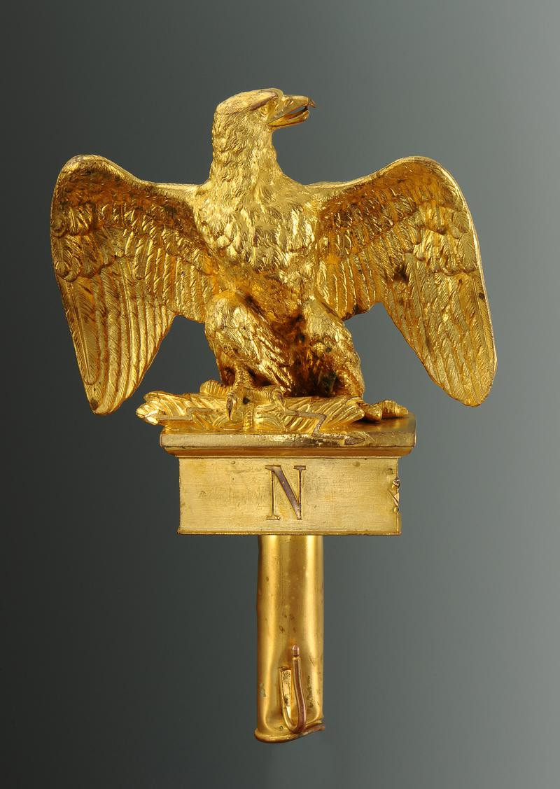 AIGLE DE DRAPEAU DE LA GARDE NATIONALE, modèle juillet 1852, Second Empire. 