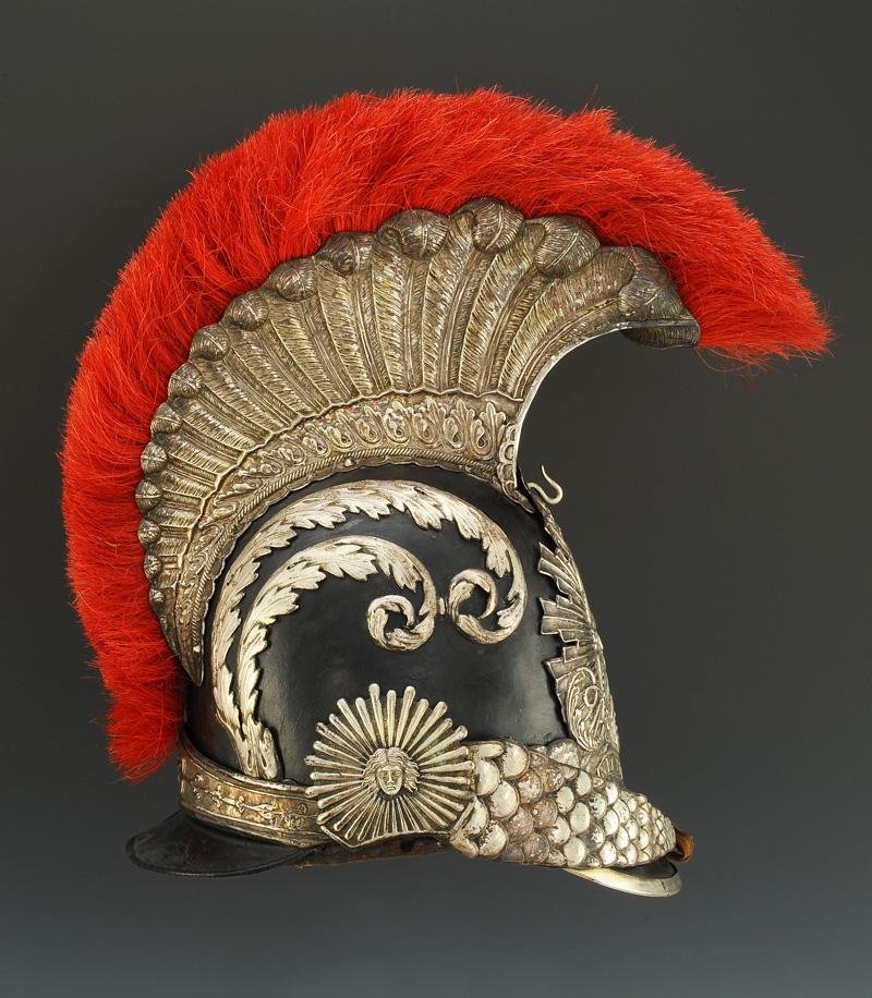 CASQUE DE TROMPETTE DES GARDES DU CORPS DU ROI, premier modèle 1814, Restauration. -photo-2