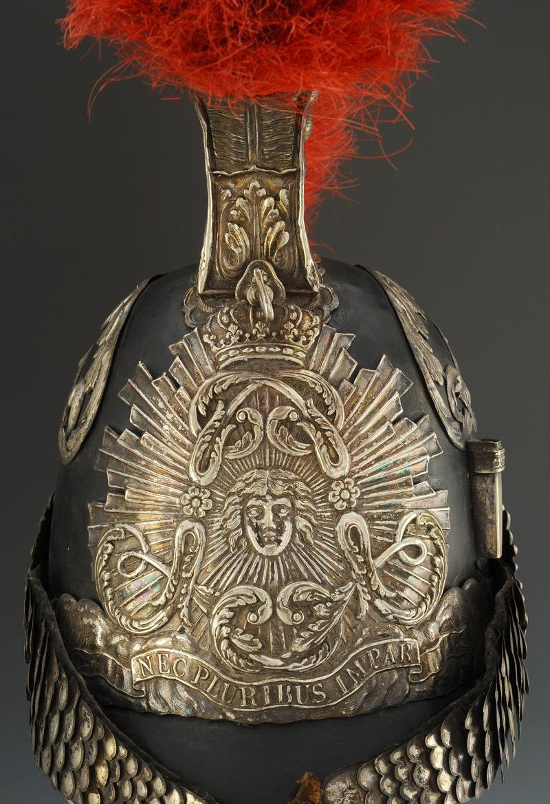 CASQUE DE TROMPETTE DES GARDES DU CORPS DU ROI, premier modèle 1814, Restauration. -photo-4