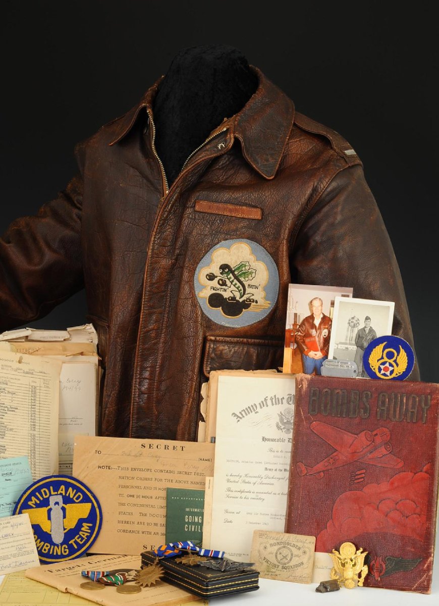 BLOUSON A2 US D'UN PILOTE QUI PARTICIPA AUX BOMBARDEMENTS PRÉPARATIFS DU D-DAY-photo-1