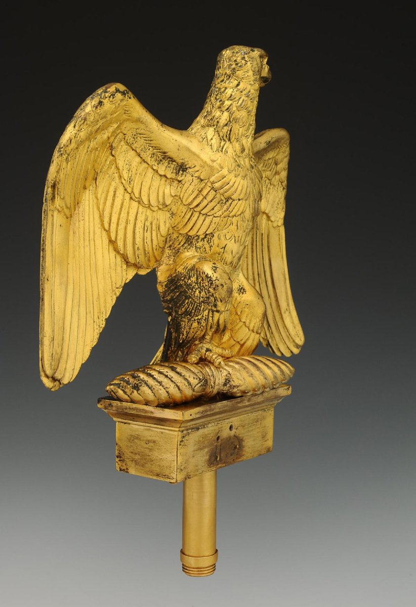 AIGLE DE DRAPEAU attribuée au 13ème régiment de Chasseurs à cheval, modèle 1804, Premier Empire-photo-1
