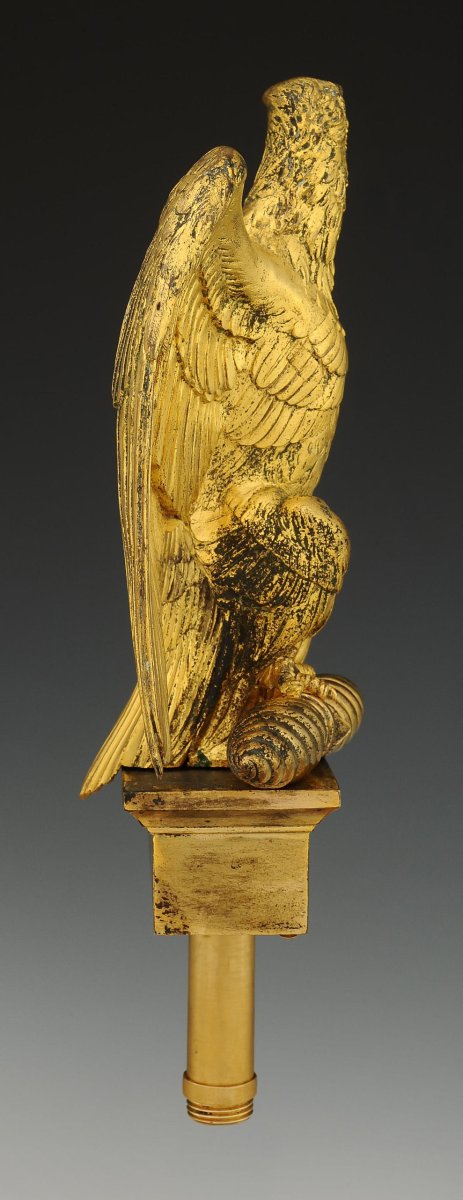 AIGLE DE DRAPEAU attribuée au 13ème régiment de Chasseurs à cheval, modèle 1804, Premier Empire-photo-2