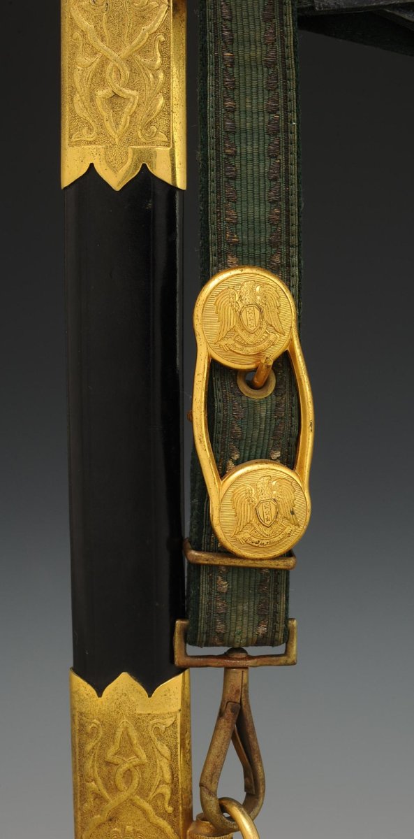 SABRE D'OFFICIER DE LA MARINE DE LA RÉPUBLIQUE ARABE SYRIENNE, Milieu XXème siècle (1963-1972).-photo-2