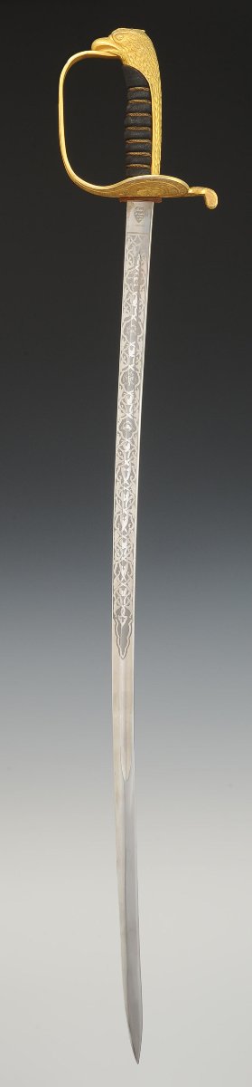 SABRE D'OFFICIER DE LA MARINE DE LA RÉPUBLIQUE ARABE SYRIENNE, Milieu XXème siècle (1963-1972).-photo-4