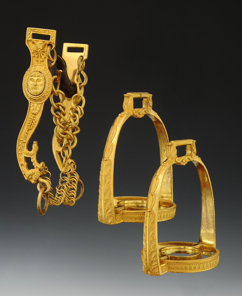 MORS DE BRIDE ET PAIRE D'ÉTRIERS ATTRIBUÉS AU MARÉCHAL MONCEY, Premier Empire. 