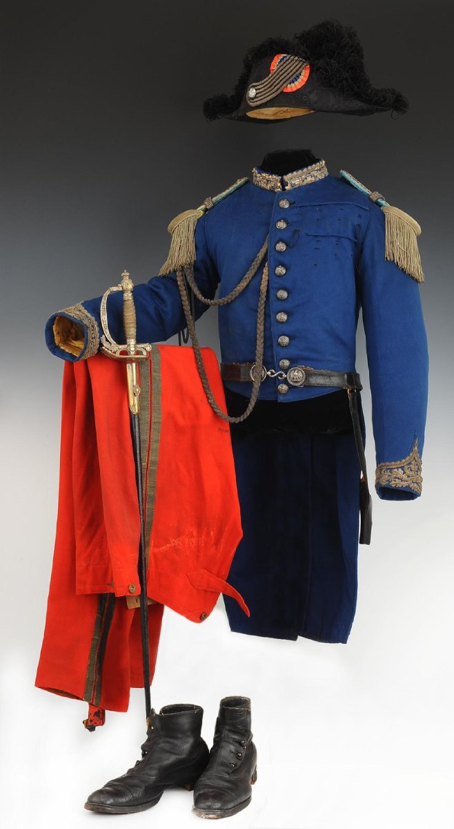 UNIFORME D'OFFICIER D'ORDONNANCE DE L'EMPEREUR NAPOLÉON III, Second Empire. 