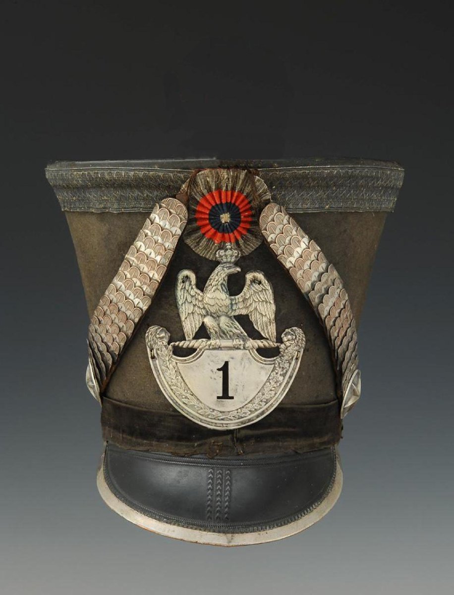 SHAKO D'OFFICIER DU 1er RÉGIMENT DE HUSSARDS, modèle 1812, Premier Empire.-photo-3