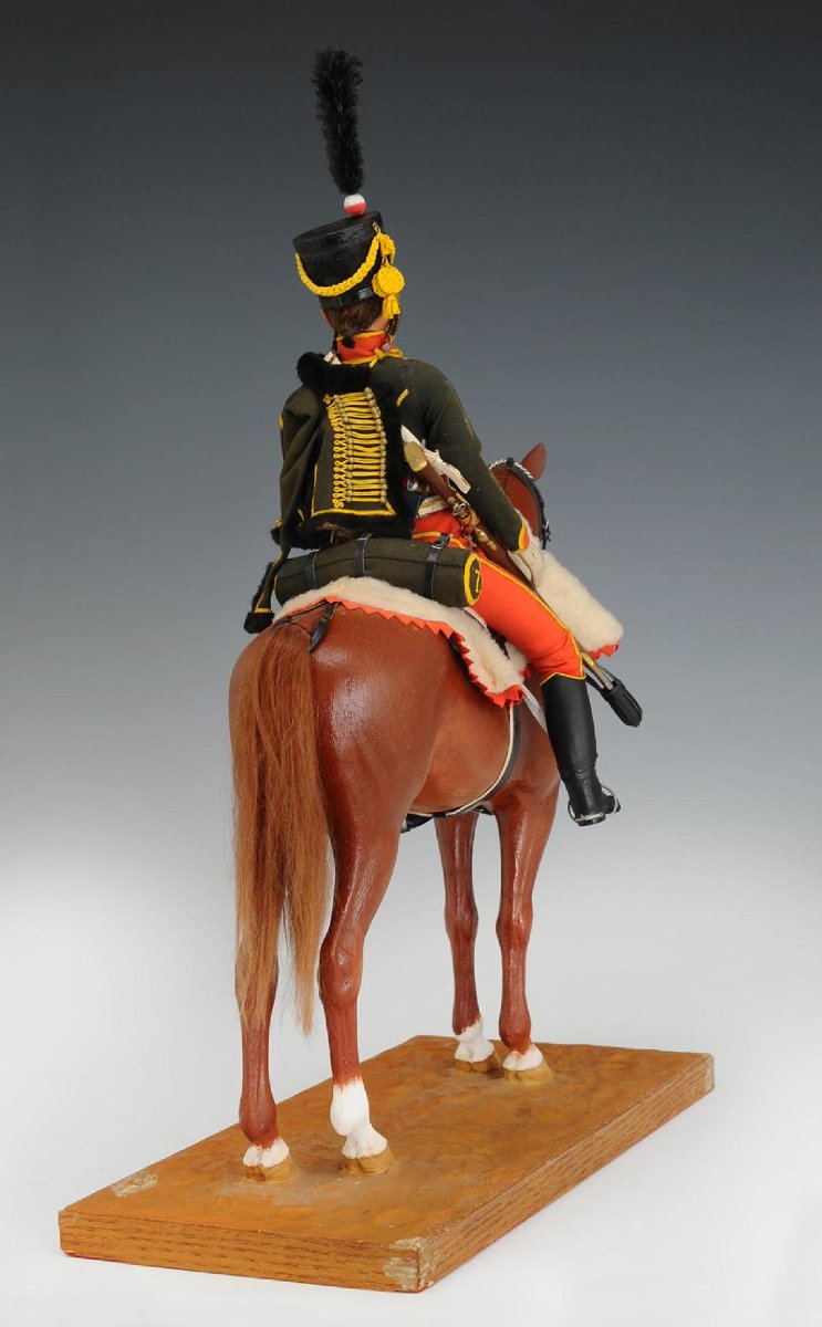 LEPELTIER DANIEL : MANNEQUIN MINIATURE À CHEVAL  UN HUSSARD DU 7ème RÉGIMENT Premier Empire-photo-6