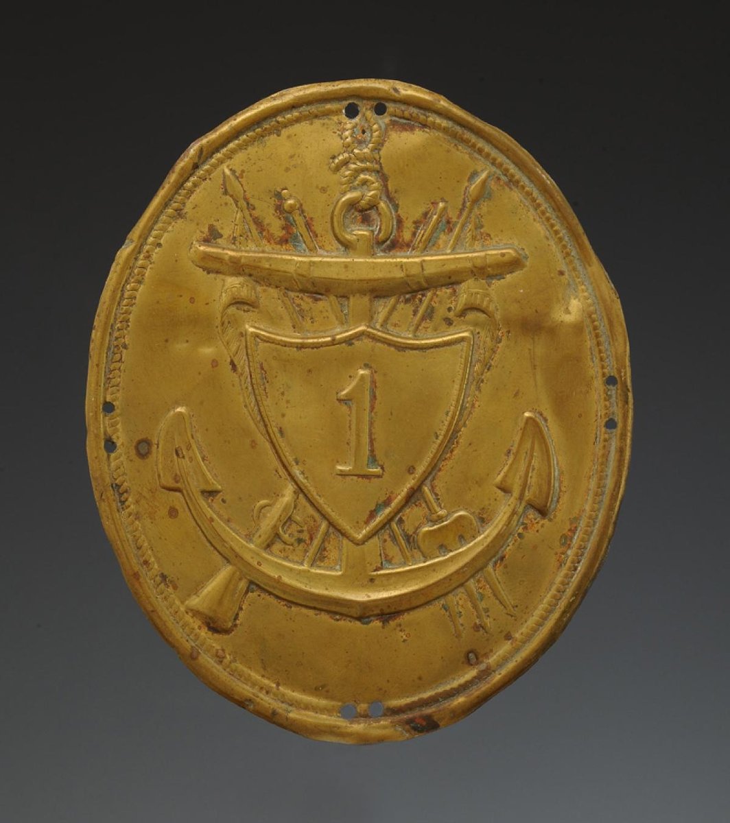 Shako Plate Of The 1st Batallion Of Flotilla 1805/1st Regiment Of Flotilla 1806, First Empire