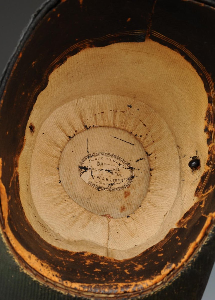 SHAKO DU SOUS-LIEUTENANT GASTON DE GALLIFFET DU RÉGIMENT DES GUIDES, SECOND EMPIRE-photo-2