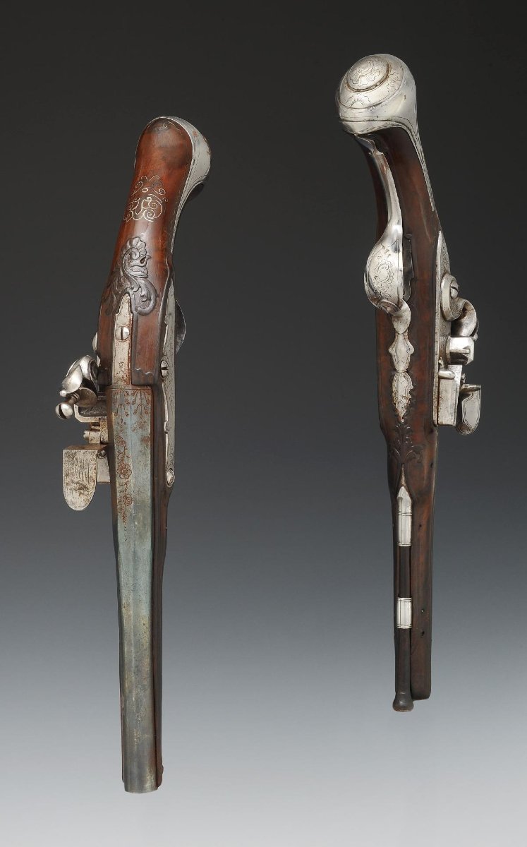 Pair Of Officer's Saddle Pistols, Old Monarchy, Reign Of Louis XVI, Circa 1760. 34641-photo-2