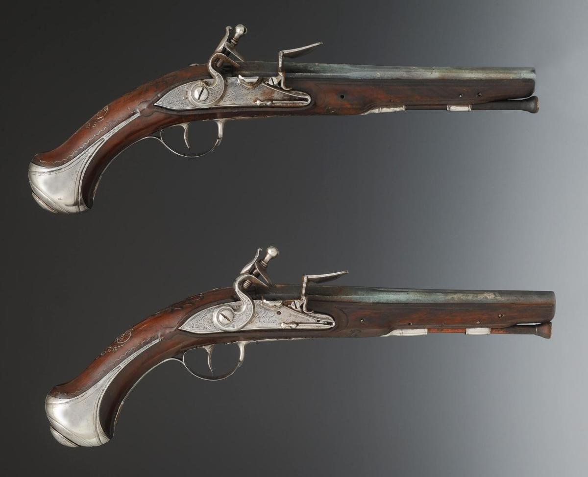 Pair Of Officer's Saddle Pistols, Old Monarchy, Reign Of Louis XVI, Circa 1760. 34641