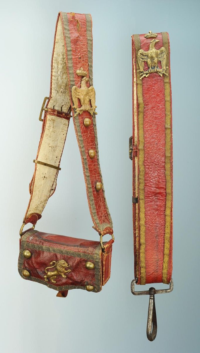 Giberne Set And Carabiner Holder From The Lyon National Horse Guard, First Empire-photo-2