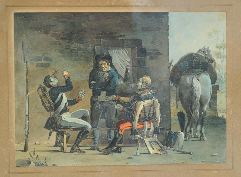 Jolly Colonel Louis-claude: Original Gouaches, Military Scenes Of The First Empire-photo-2