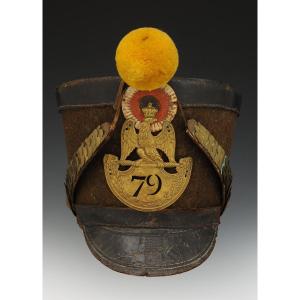 Shako Of The 79th Line Infantry Fusiliers Regiment, Model 1812, First Empire. 