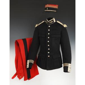 UNIFORME DU CAPITAINE DE DRAGONS D'ÉTAT-MAJOR NON BREVETÉ DE L'ÉCOLE DE GUERRE LÉON JEAN-PIERRE