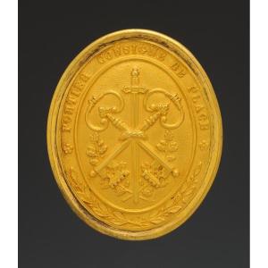 PLAQUE DE "PORTIER CONSIGNE DE PLACE" DE GUERRE, Restauration - Monarchie de Juillet. 