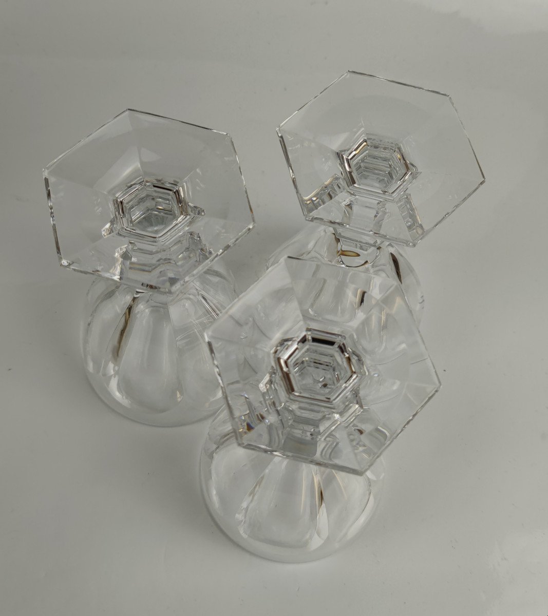 Baccarat Model Harcourt, Set Of Three Water Glasses -photo-3