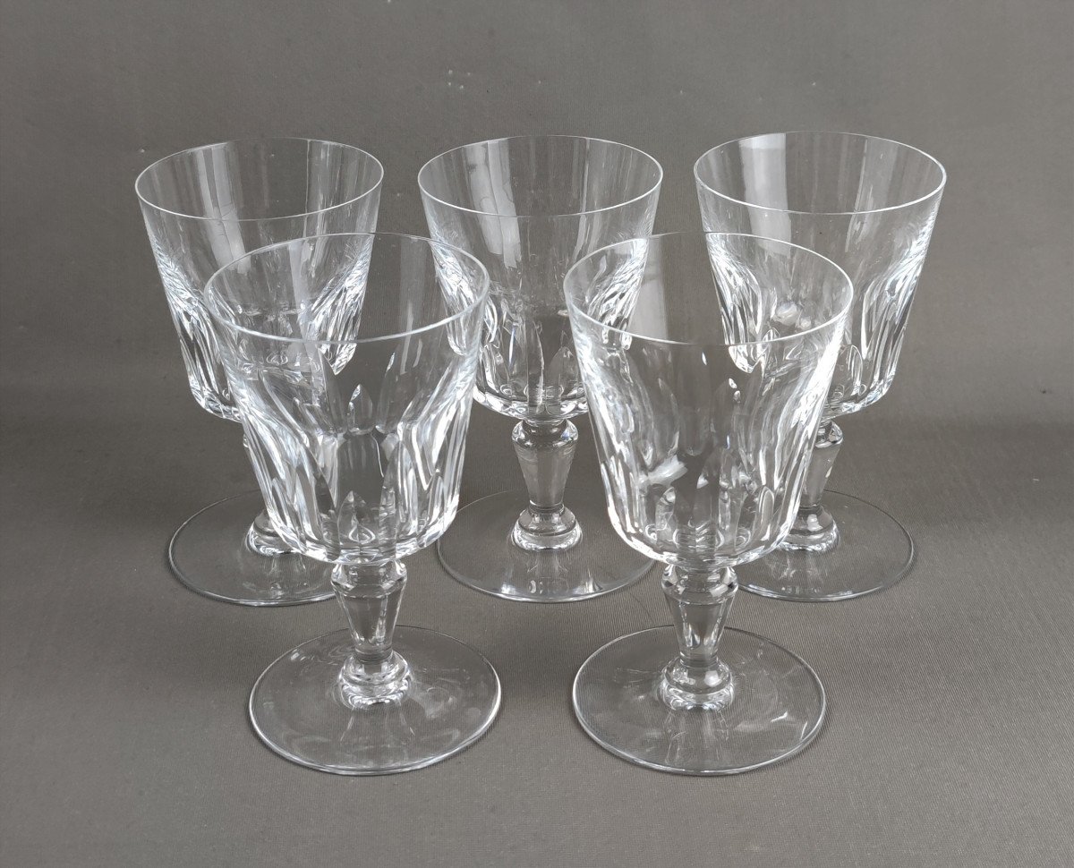 5 Water Glasses, Baccarat Model Biarritz -photo-2