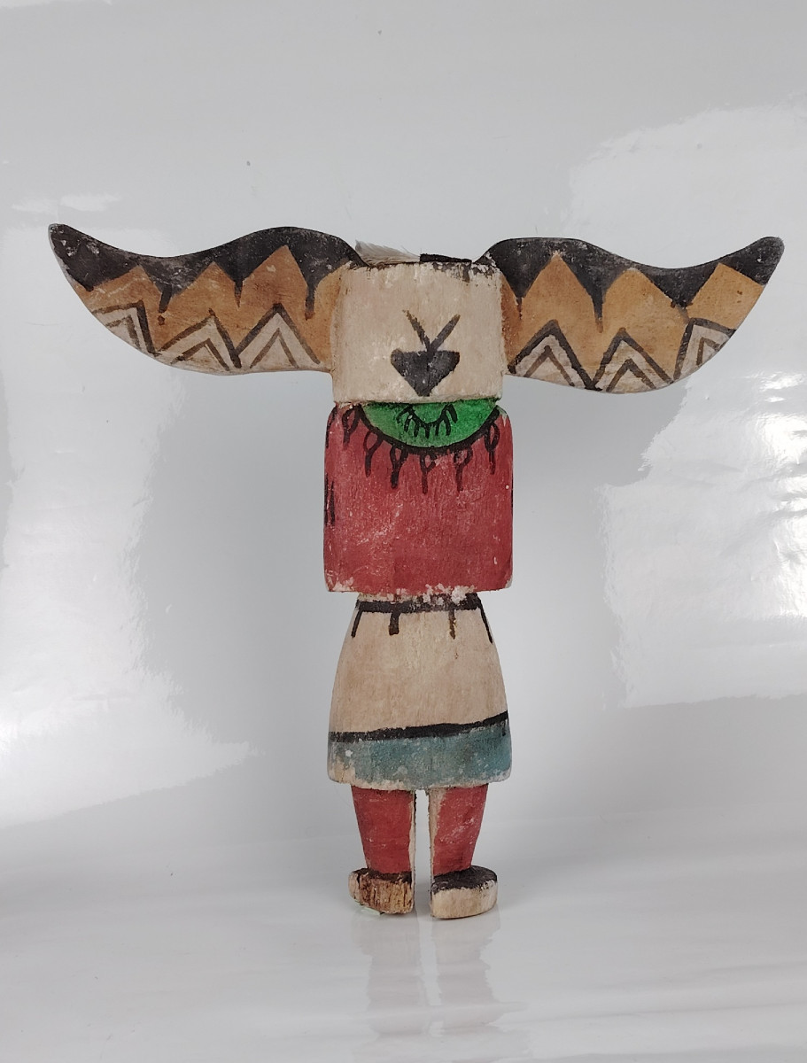 Hopi "horned Crow Mother" Kachina Doll Circa 1930-1960-photo-4