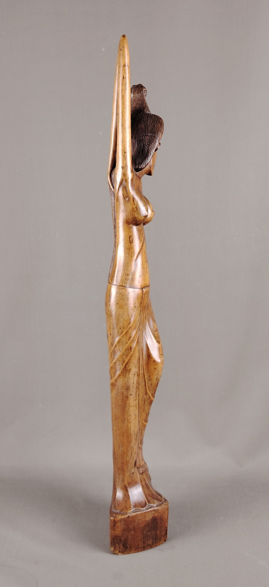 Indonésie, Bali, Statue en bois vers 1960-photo-4