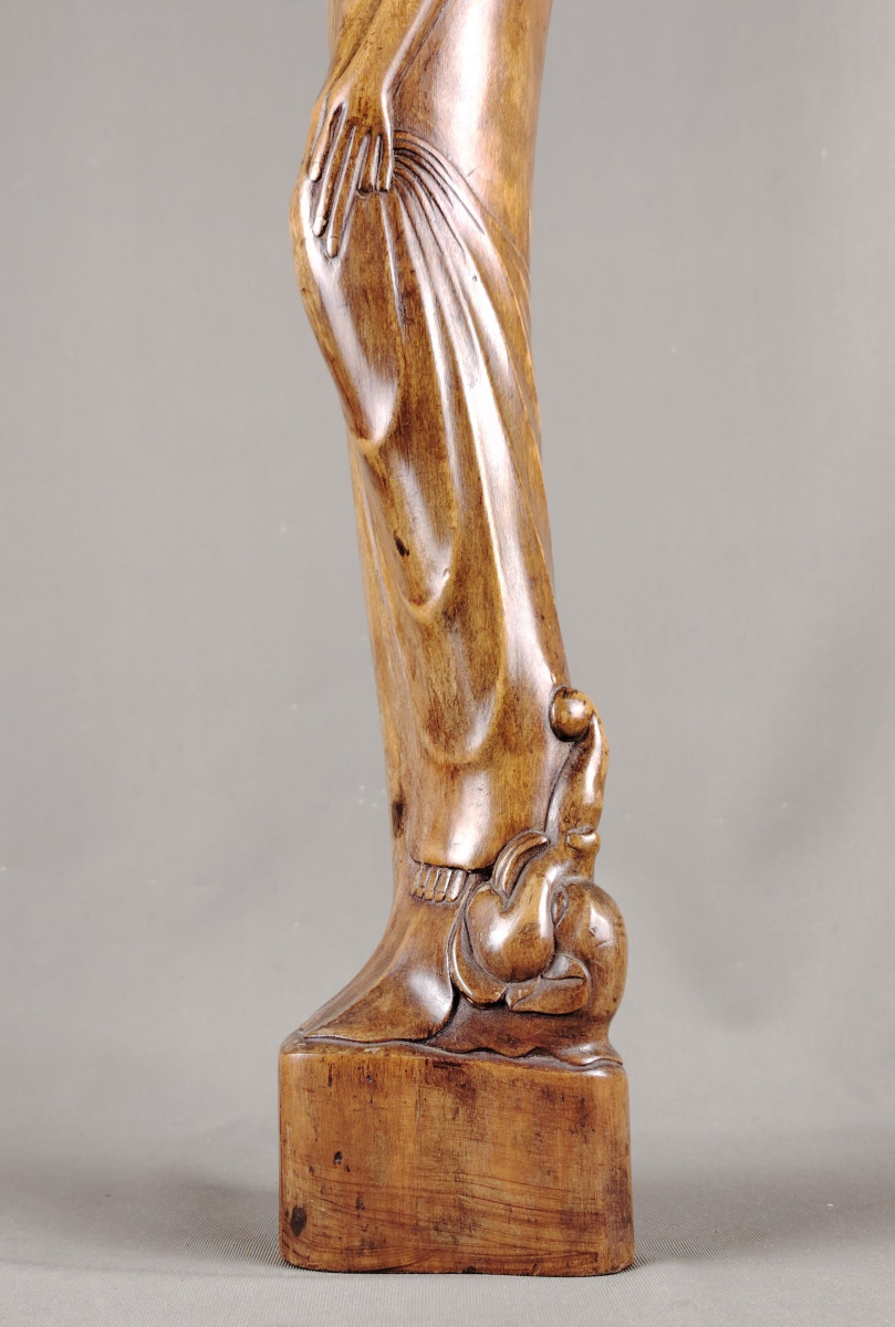 Indonésie, Bali, Statue en bois vers 1960-photo-1